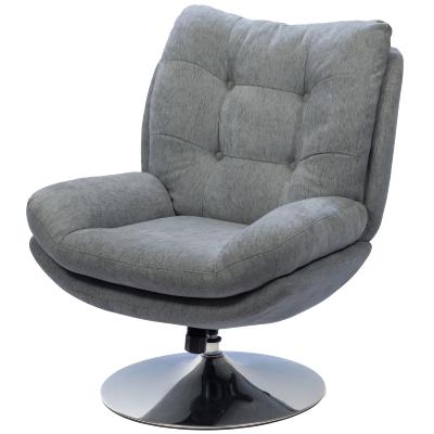 Fauteuil Marjorie - Tissu Gris Clair & Pied Chromé