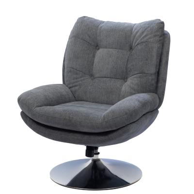 Fauteuil Marjorie - Tissu Gris Foncé & Pied Chromé