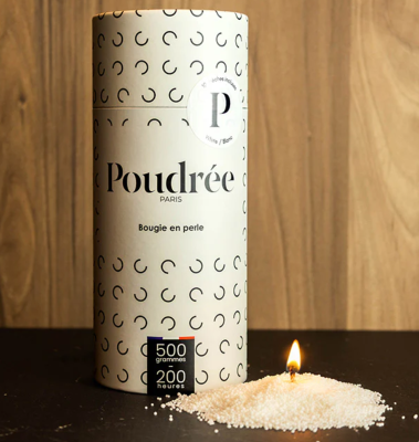 POUDREE BOUGIE EN PERLES DE CIRE BLANCHE 500gr