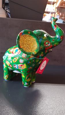 POMME PIDOU ELEPHANT  DARCY  VERT PM MOTIF POUPEES RUSSES 