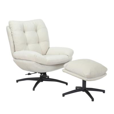 FAUTEUIL OTTA IVOIRE  PIVOTANT + REPOSE PIED IVOIRE