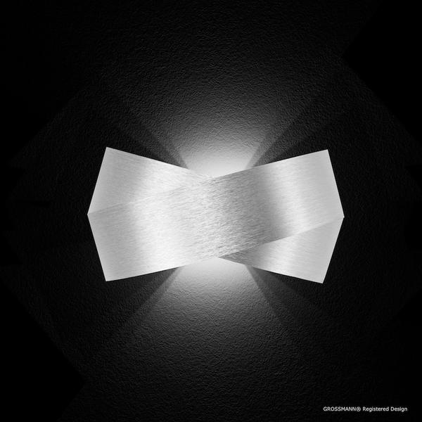 GROSSMANN APPLIQUE CALIMERO 2LED GRIS METALLIQUE ALUMINIUM