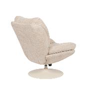 Fauteuil Marjorie - Tissu Chenille Beige & Pied Blanc