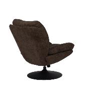 Fauteuil Marjorie - Tissu Chenille Marron & Pied Noir