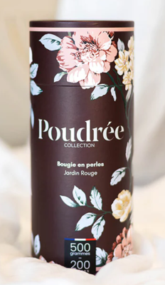 POUDREE BOUGIE EN PERLES DE CIRE JARDIN ROUGE 500gr