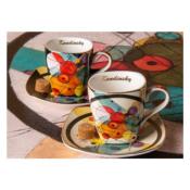 2 TASSES A CAFE + 2 SOUS TASSES CERCLES ENCERCLES DE KADINSKY         