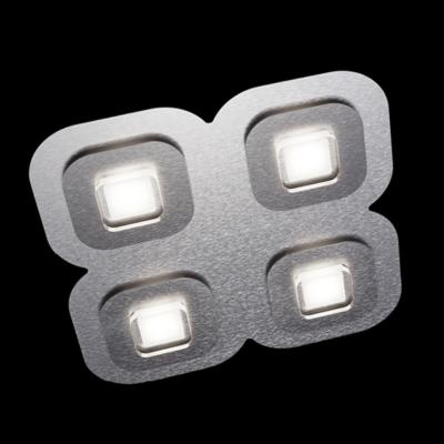 GROSSMANN APPLIQUE  " AP " 4 LED CARRE ALUMINIUM GRIS CLAIR 