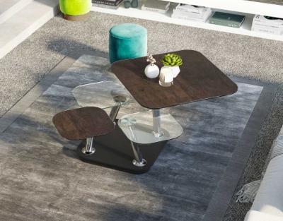 TABLE BASSE QUATTRO CERAMIQUE ACIER 