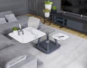 TABLE BASSE QUATTRO CERAMIQUE MARBRE BLANC 