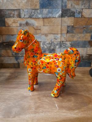 POMME PIDOU CHEVAL  JOY ORANGE PM MOTIF COCCINELLES