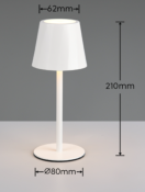 LAMPE DE TABLE RECHARGEABLE DIAZ BLANCHE